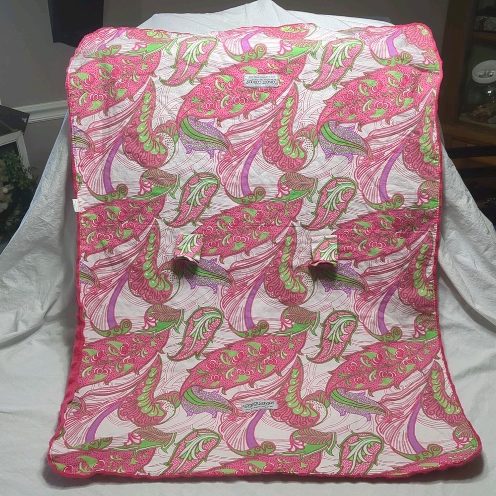 Original Carseat Canopy Infant Car Set Canopy Sprinkled‎ Pink Green Minky Dot